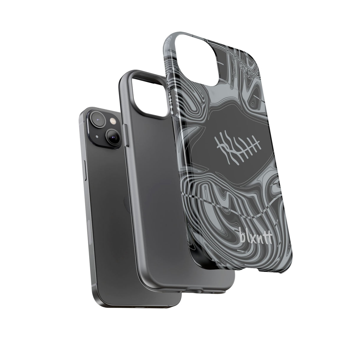 Black & Silver Trippy Football Phone Case