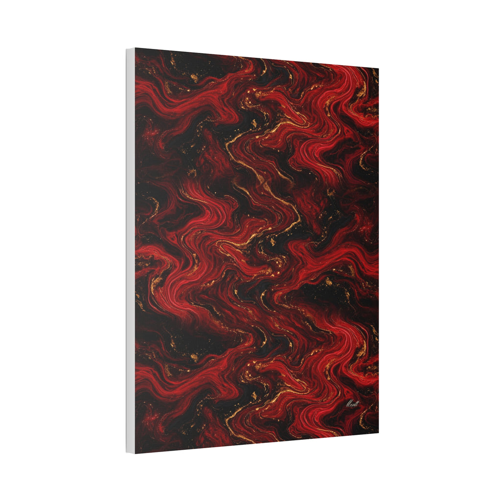 Red & Black Marble Glossy Canvas