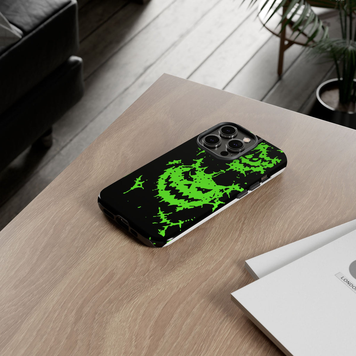 Green Spiderweb Pumpkin Phone Case