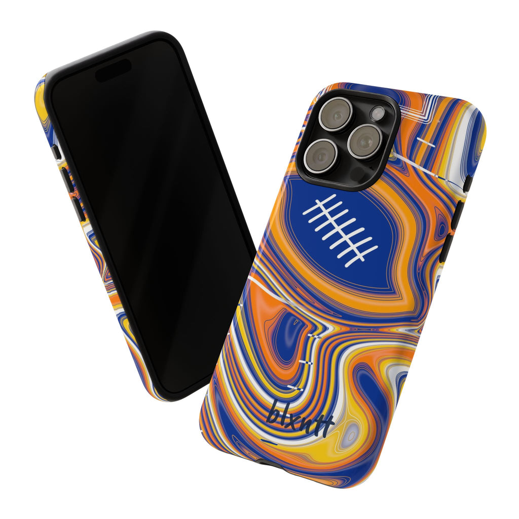Royal Blue & Yellow Trippy Football Phone Case