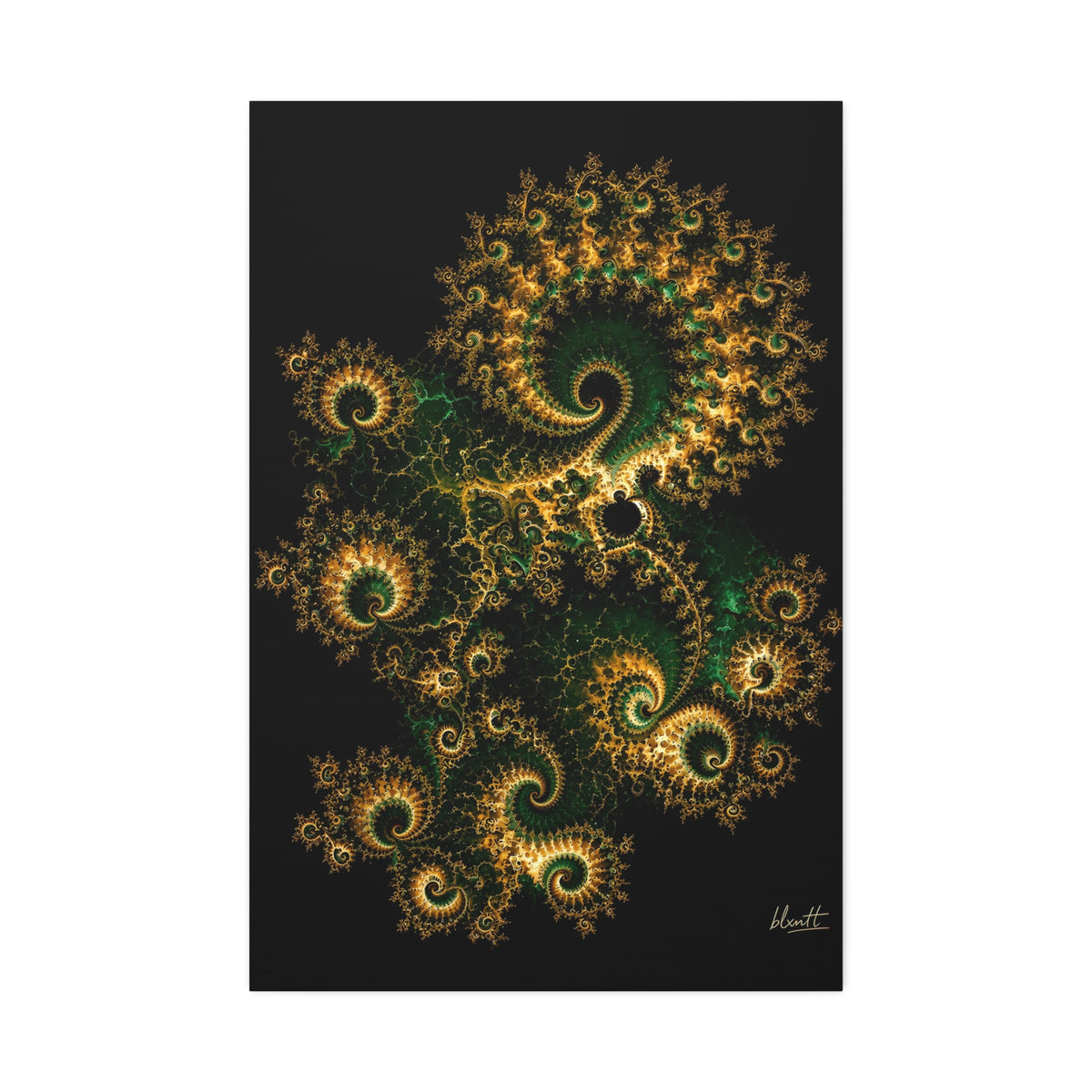 Copper Infinity - Emerald & Gold Glossy Canvas