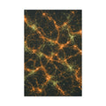 Neon Mycelium - Electric Tangerine Teal Glossy Canvas