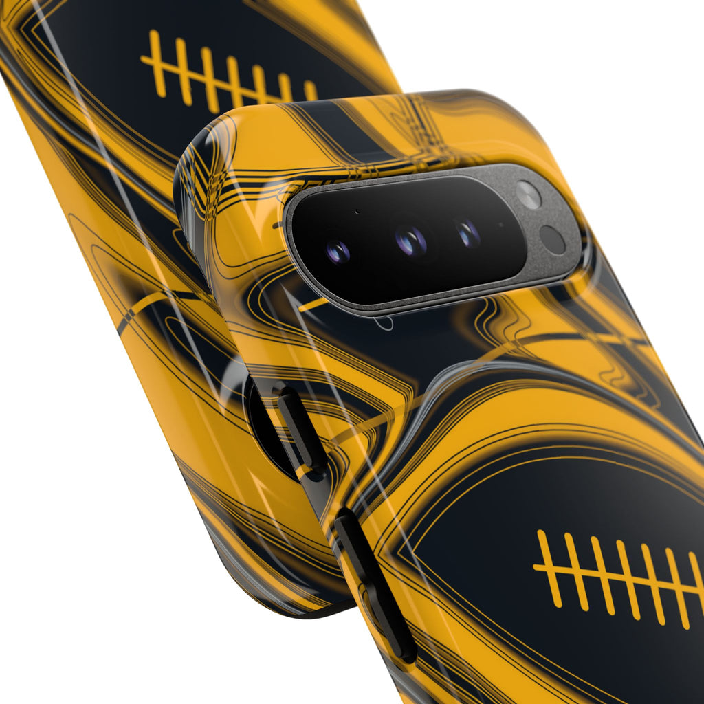 Black & Gold Trippy Football Phone Case