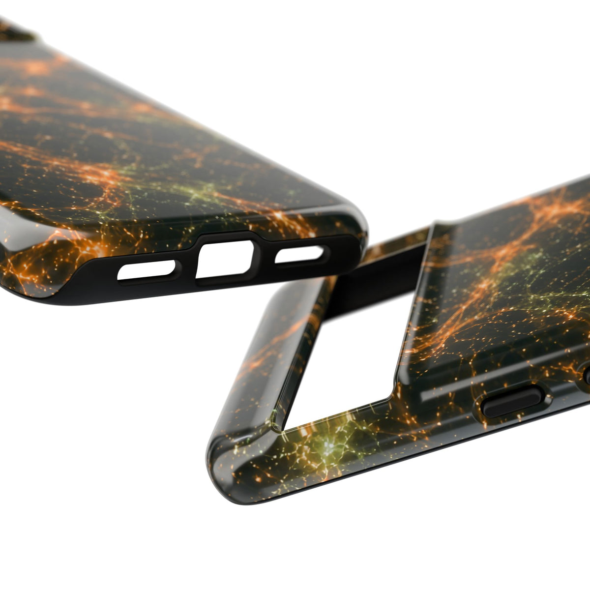 Neon Mycelium - Electric Tangerine Teal Phone Case