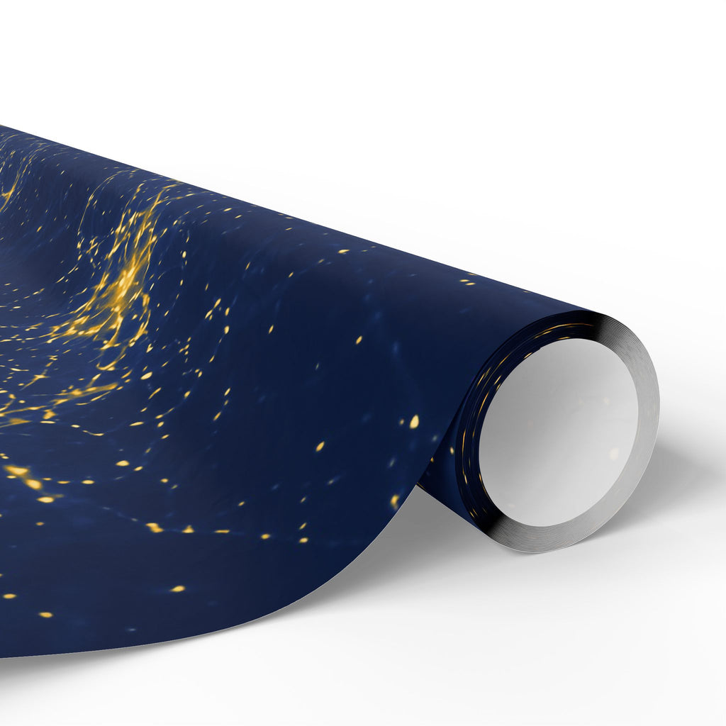 Neon Mycelium - Mustard Navy Wrapping Paper