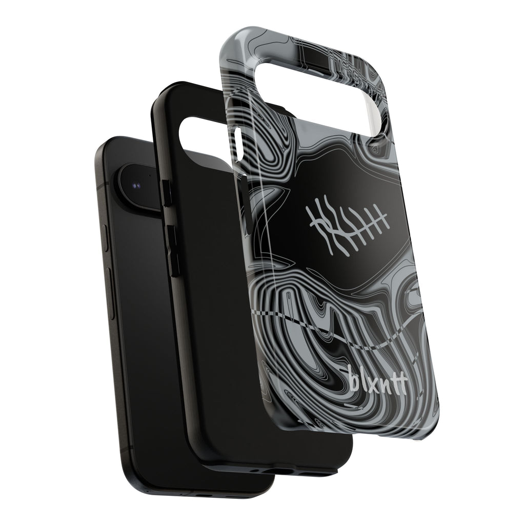 Black & Silver Trippy Football Phone Case