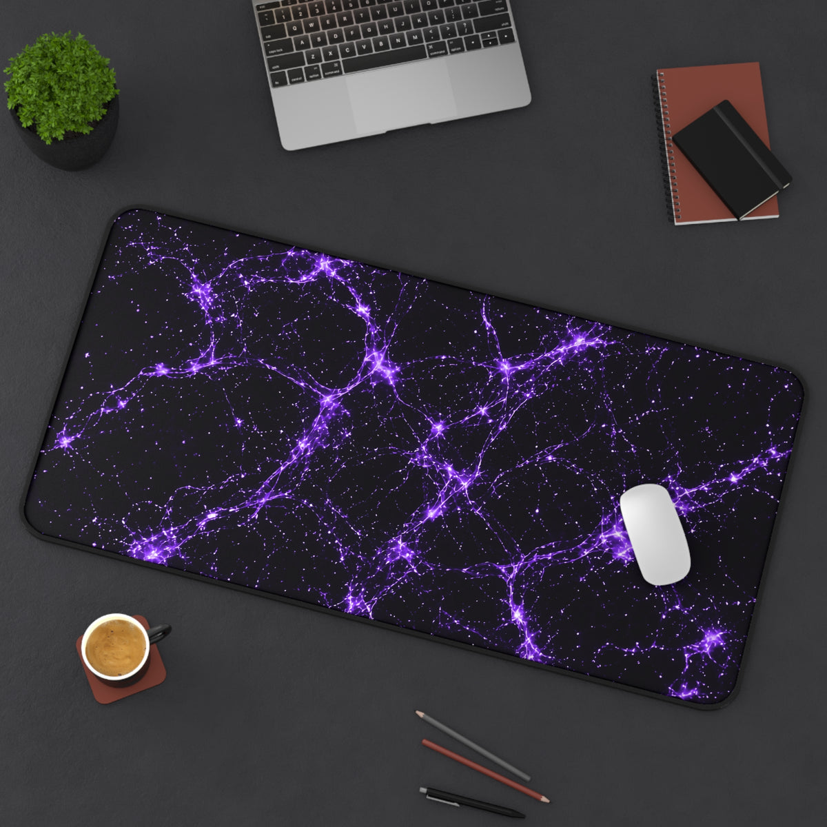 Neon Mycelium - Ultraviolet Desk Mat