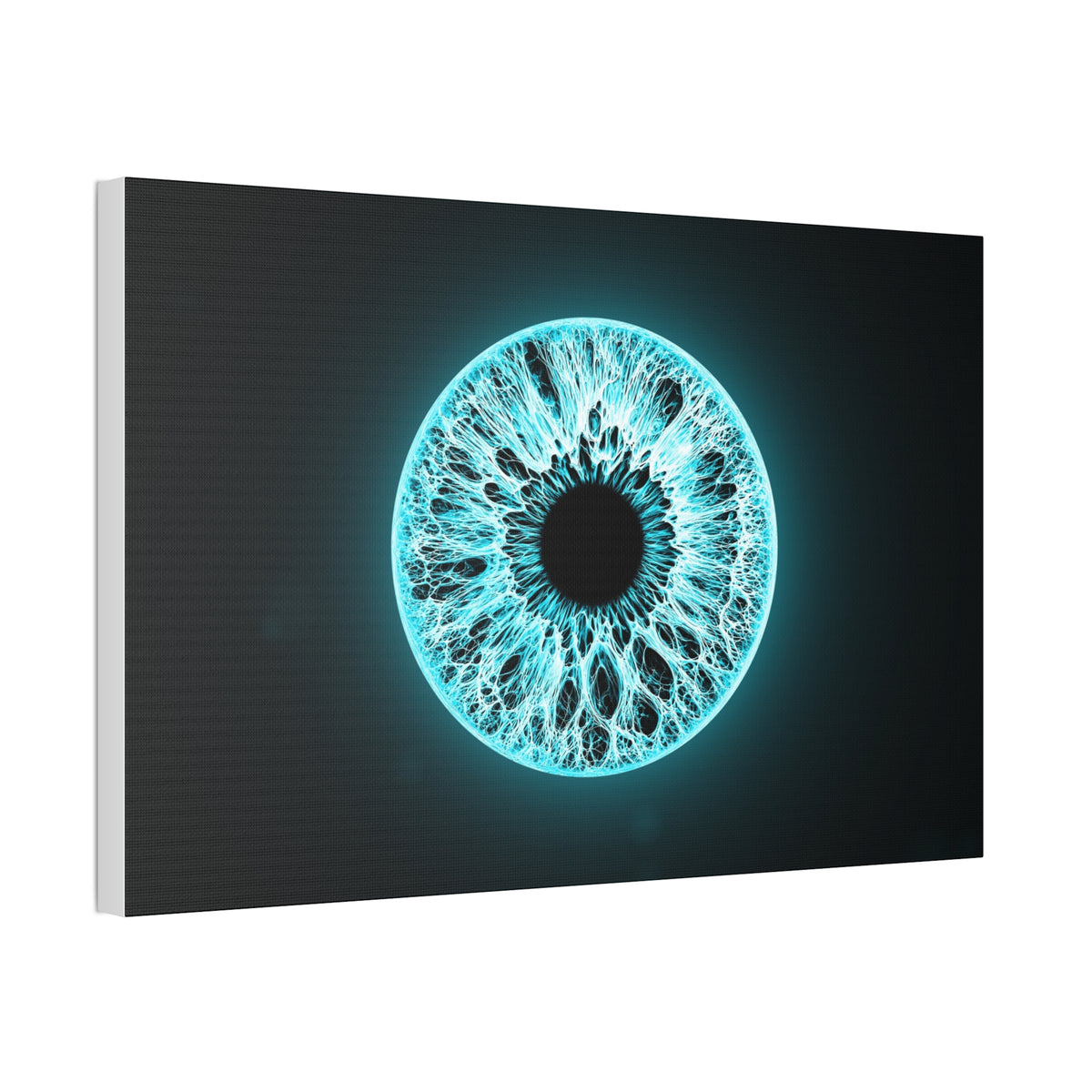 BLXNTT Iris – Lace Web Electric Cyan Glossy Canvas
