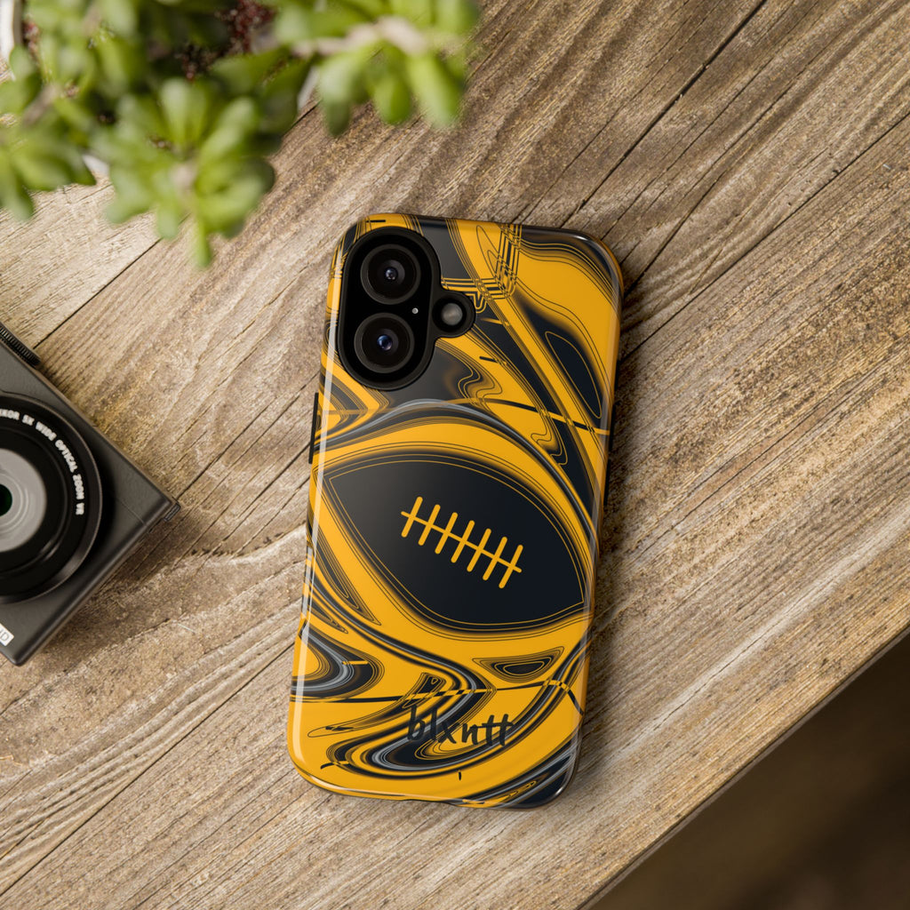 Black & Gold Trippy Football Phone Case