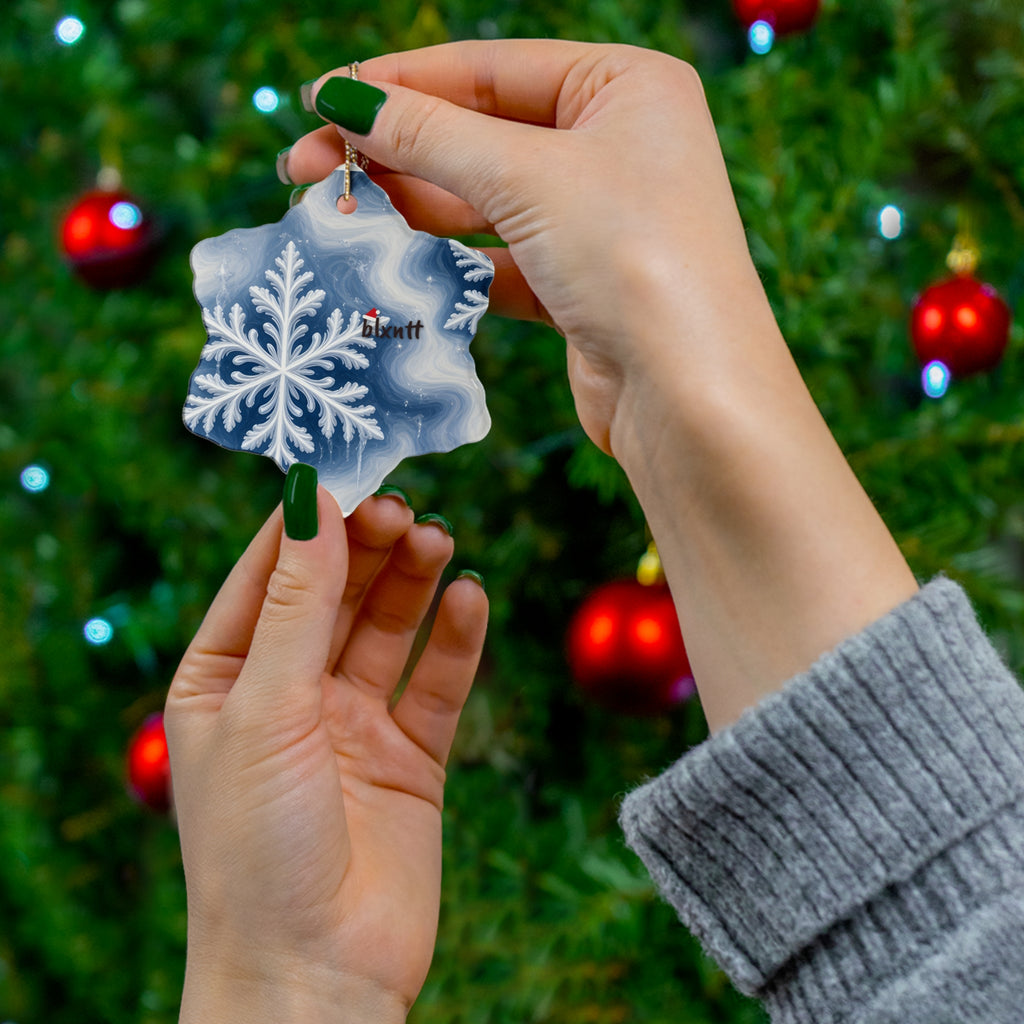 Snowflake Trippy Christmas Ornament