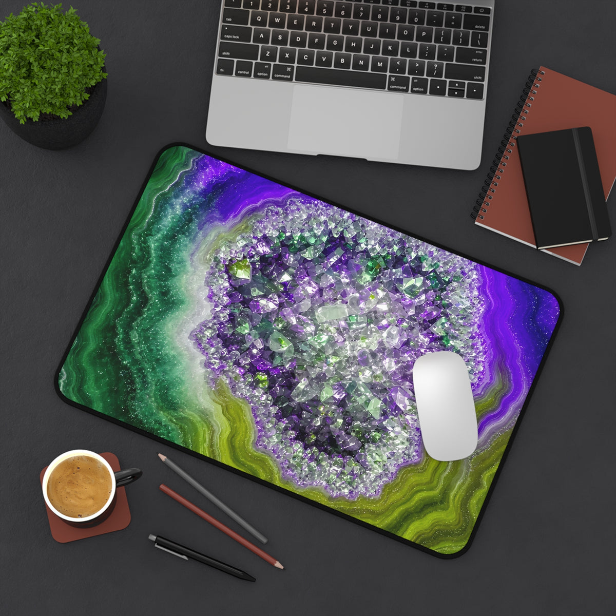 Geode Core - Ruby Emerald Desk Mat