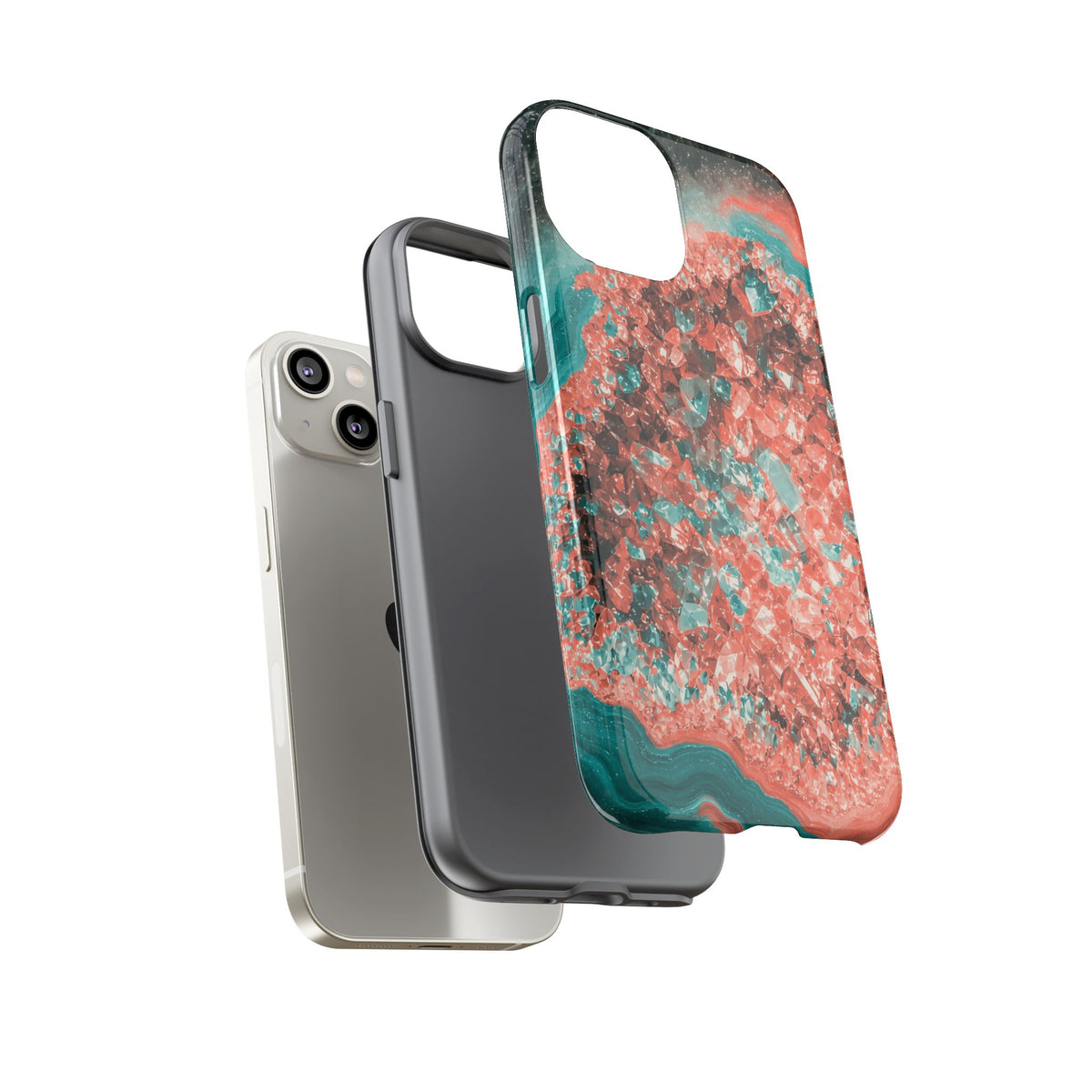 Geode Core - Coral Teal Phone Case