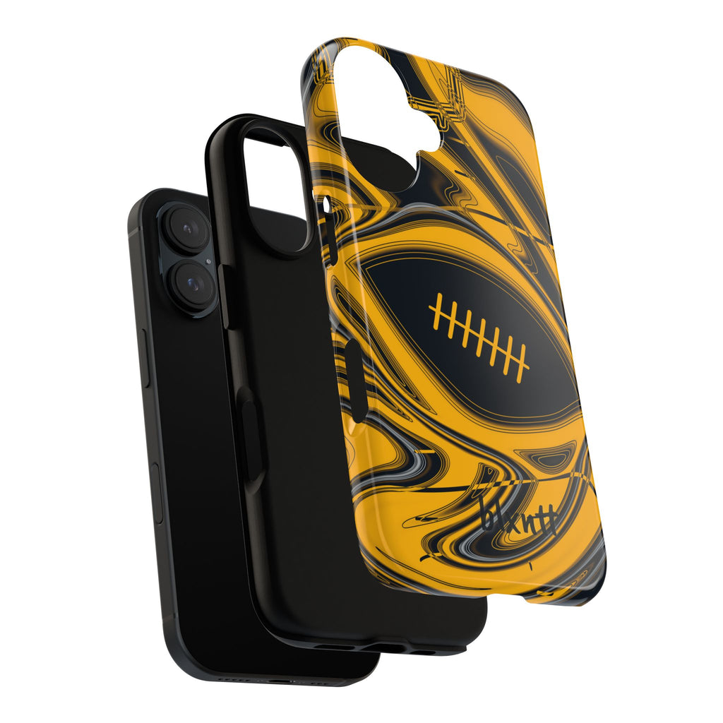 Black & Gold Trippy Football Phone Case