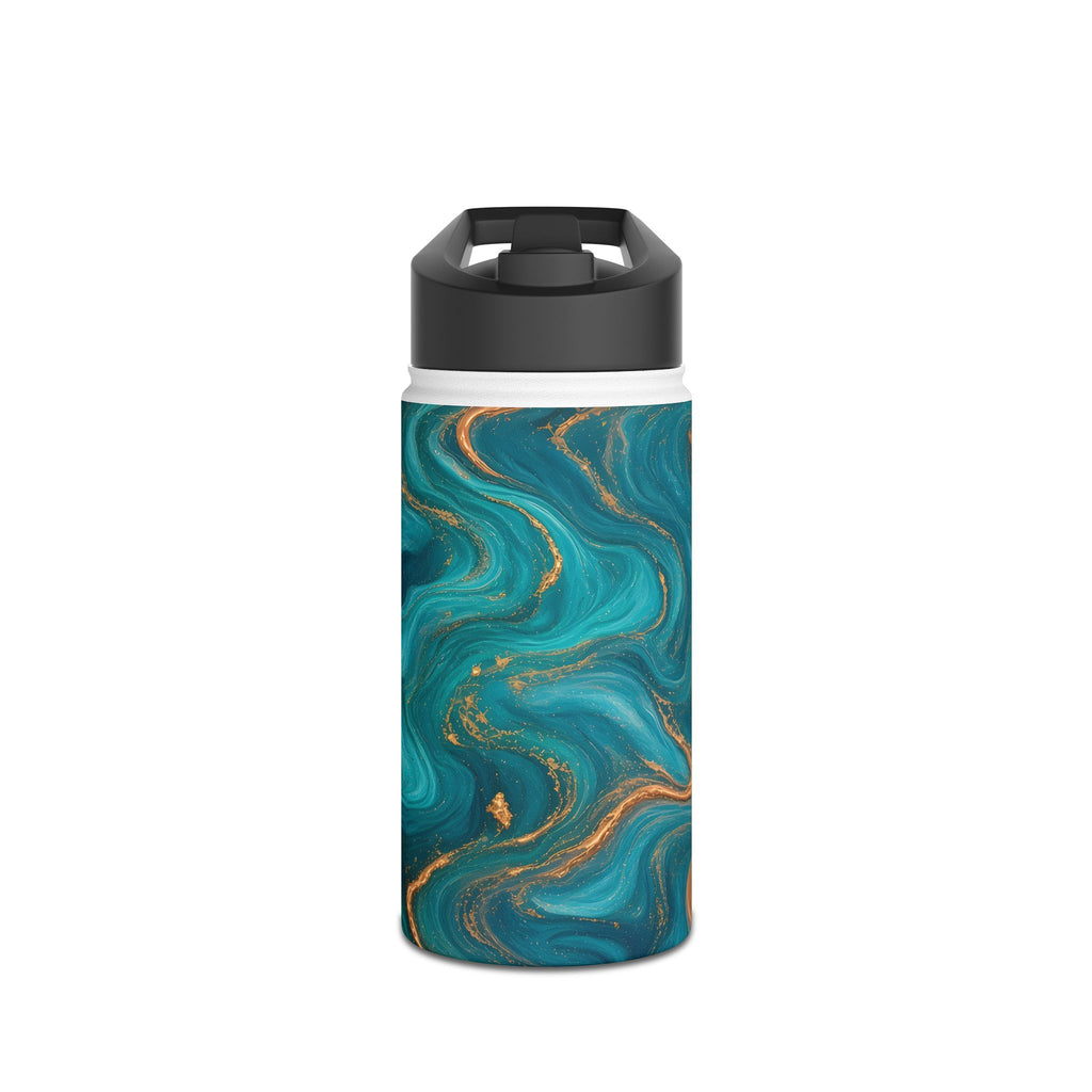 Turquoise & Copper Marble Water Bottle