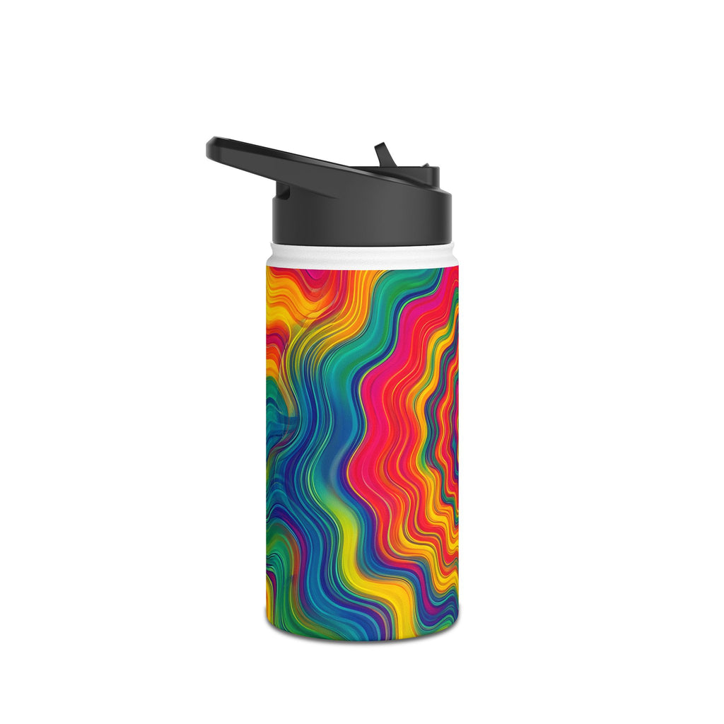 Hypnotic Rainbow Ripple Water Bottle