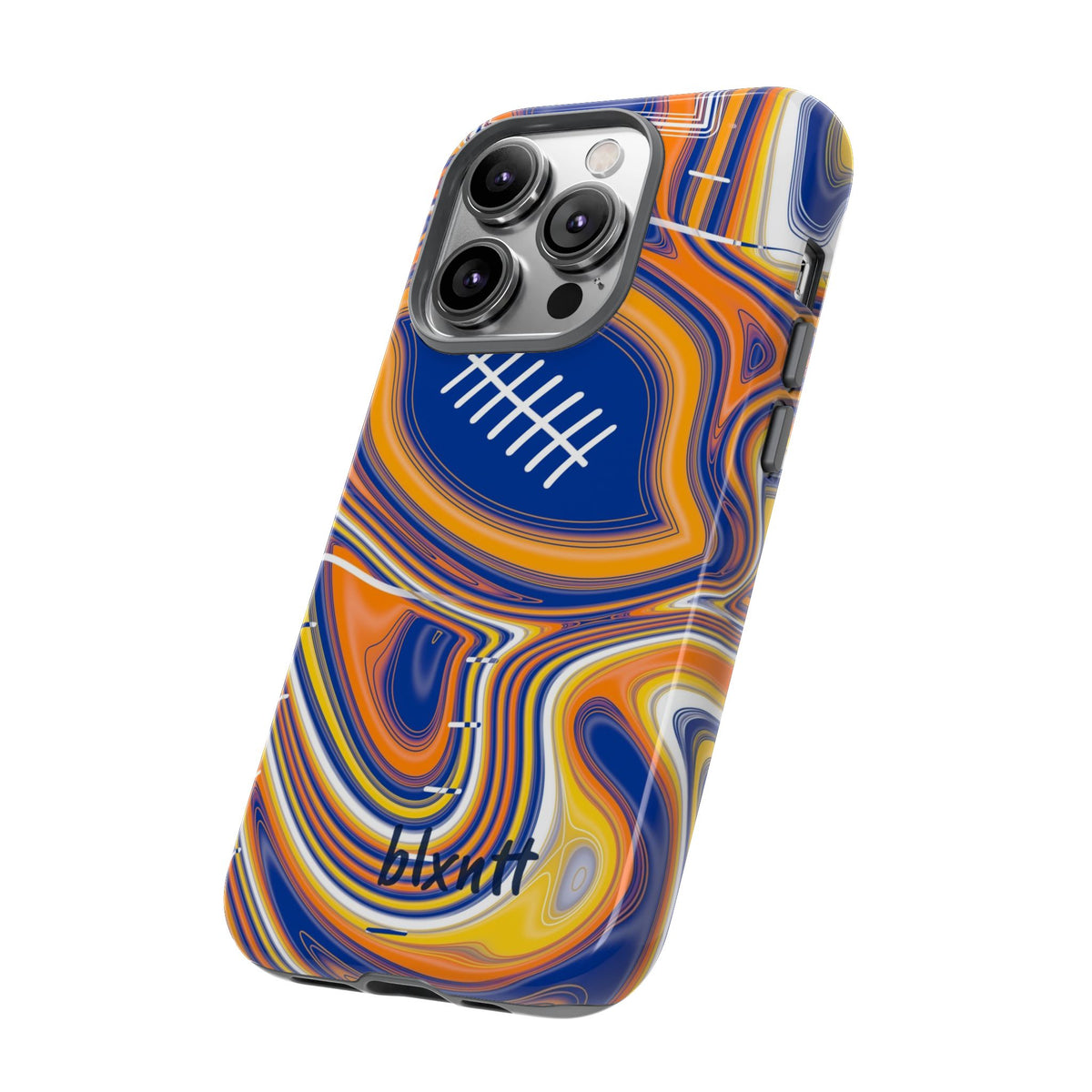 Royal Blue & Yellow Trippy Football Phone Case
