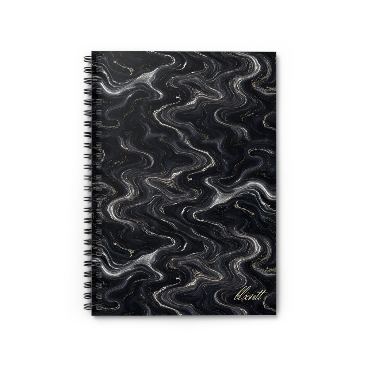 Black & Silver Marble Spiral Notebook
