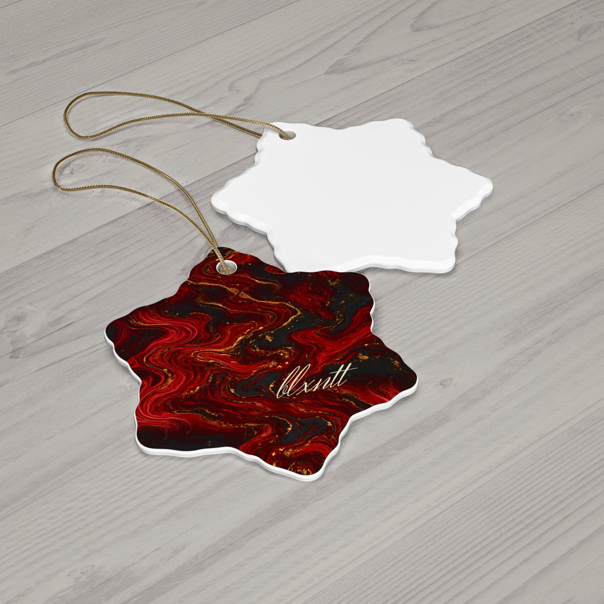 Red & Black Marble Ornament