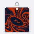 Navy & Orange Trippy Football Acrylic Keychain