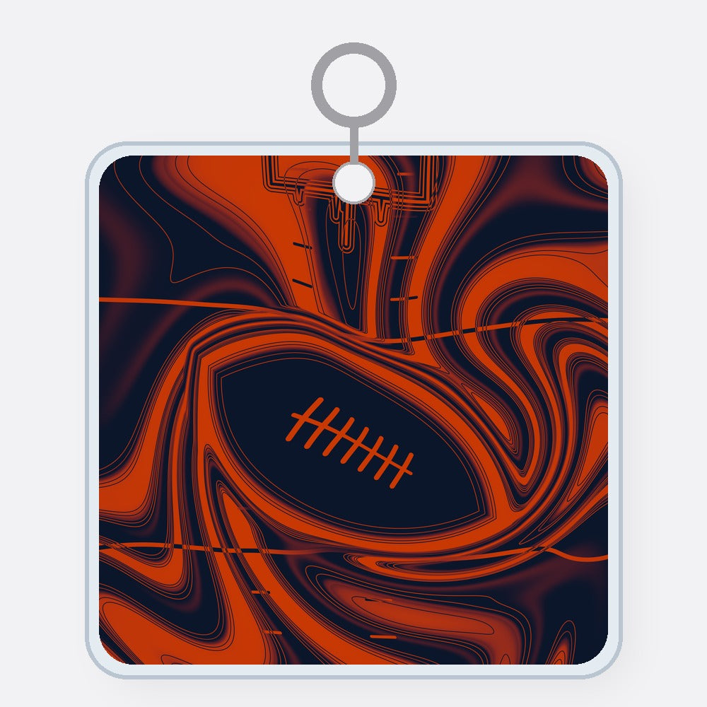 Navy & Orange Trippy Football Acrylic Keychain