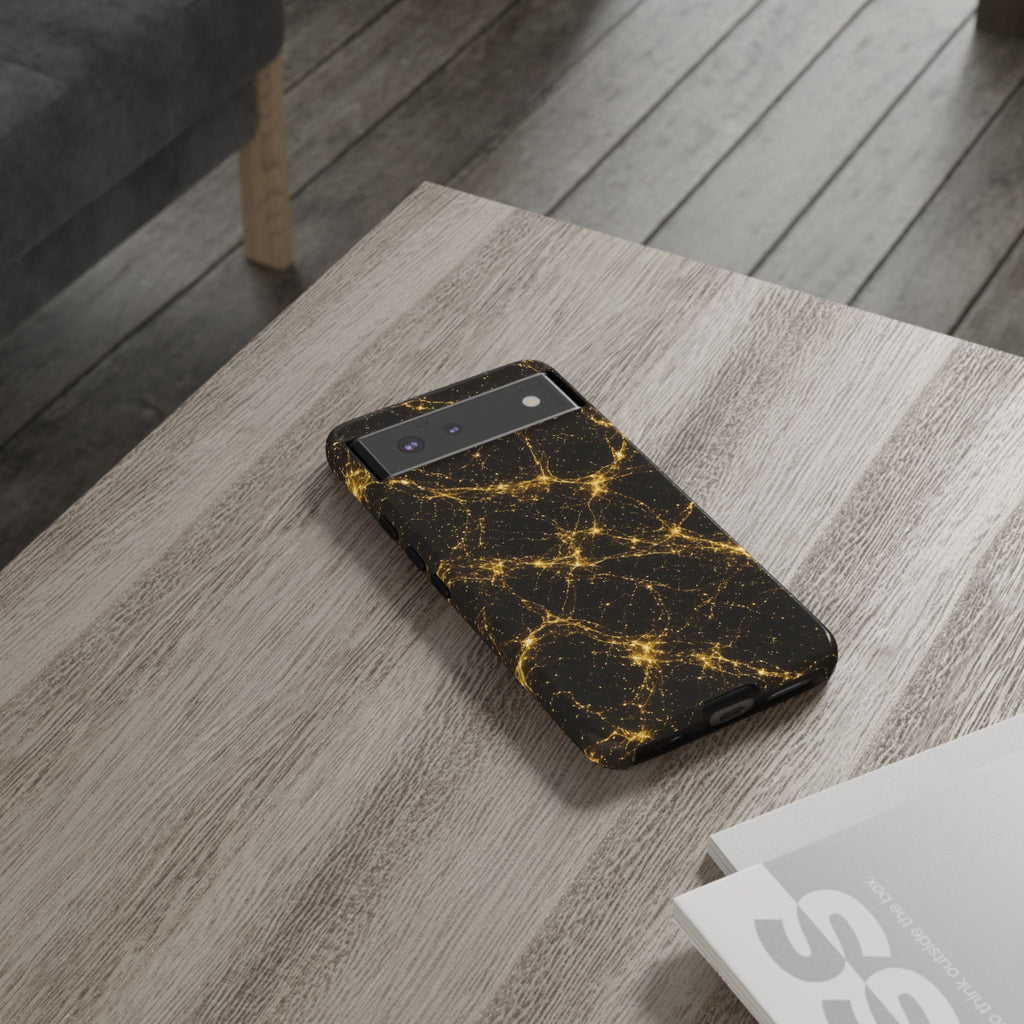 Neon Mycelium - Gold Filigree Phone Case