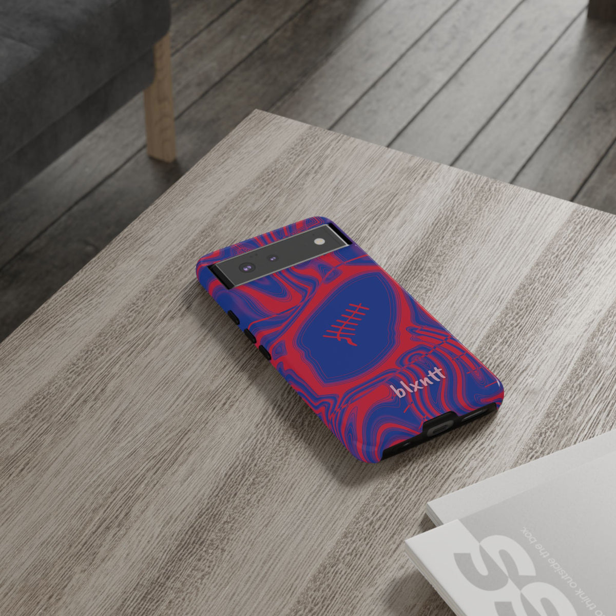 Royal Blue & Red Trippy Football Phone Case