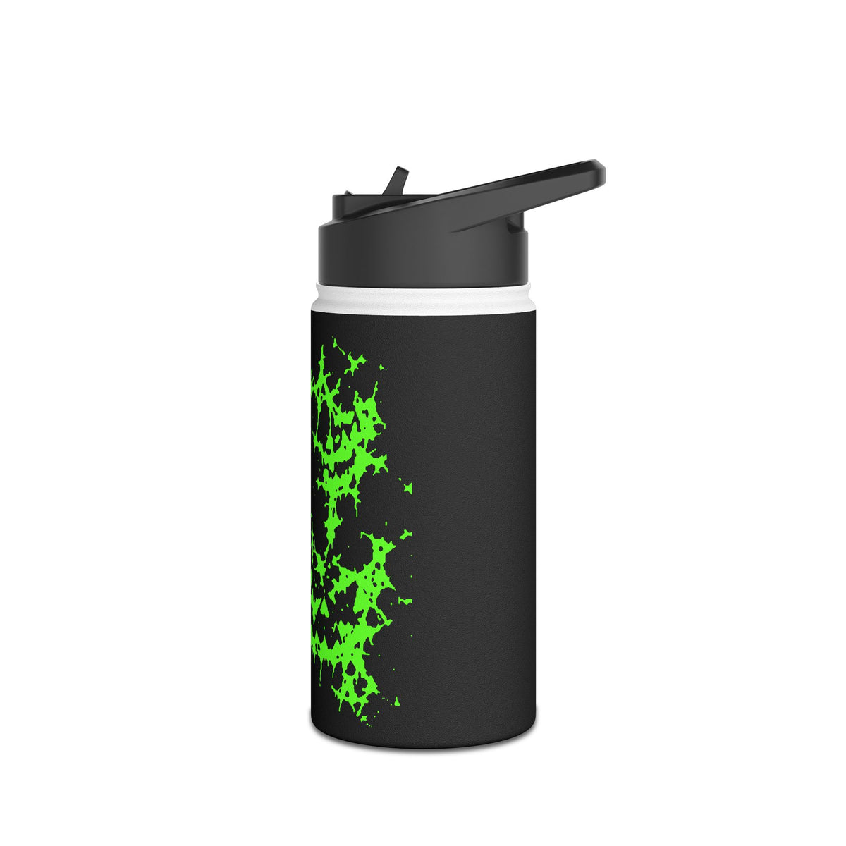 Green Spiderweb Pumpkin Water Bottle