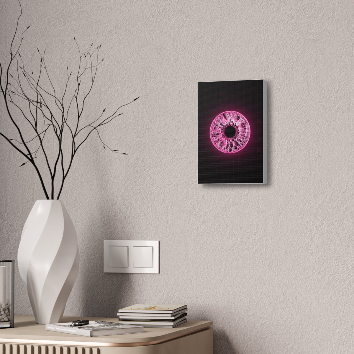 BLXNTT Iris – Lace Web Neon Pink Glossy Canvas