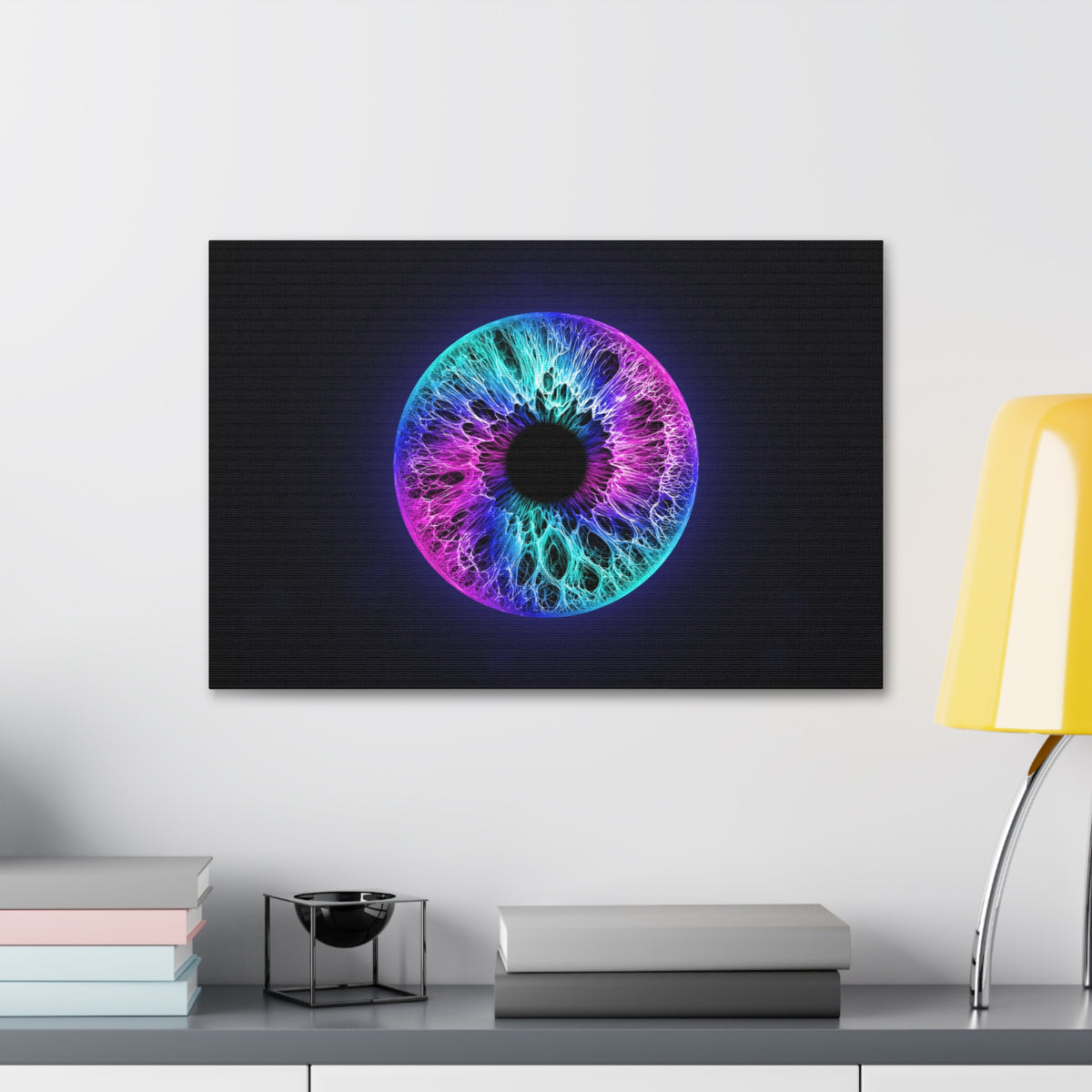 BLXNTT Iris – Lace Web Galaxy Teal Magenta Glossy Canvas