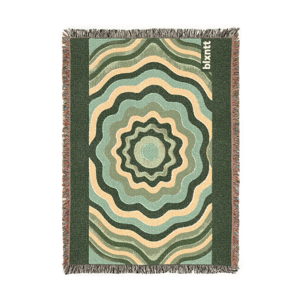 BLXNTT Green Hippie Woven Blanket #3