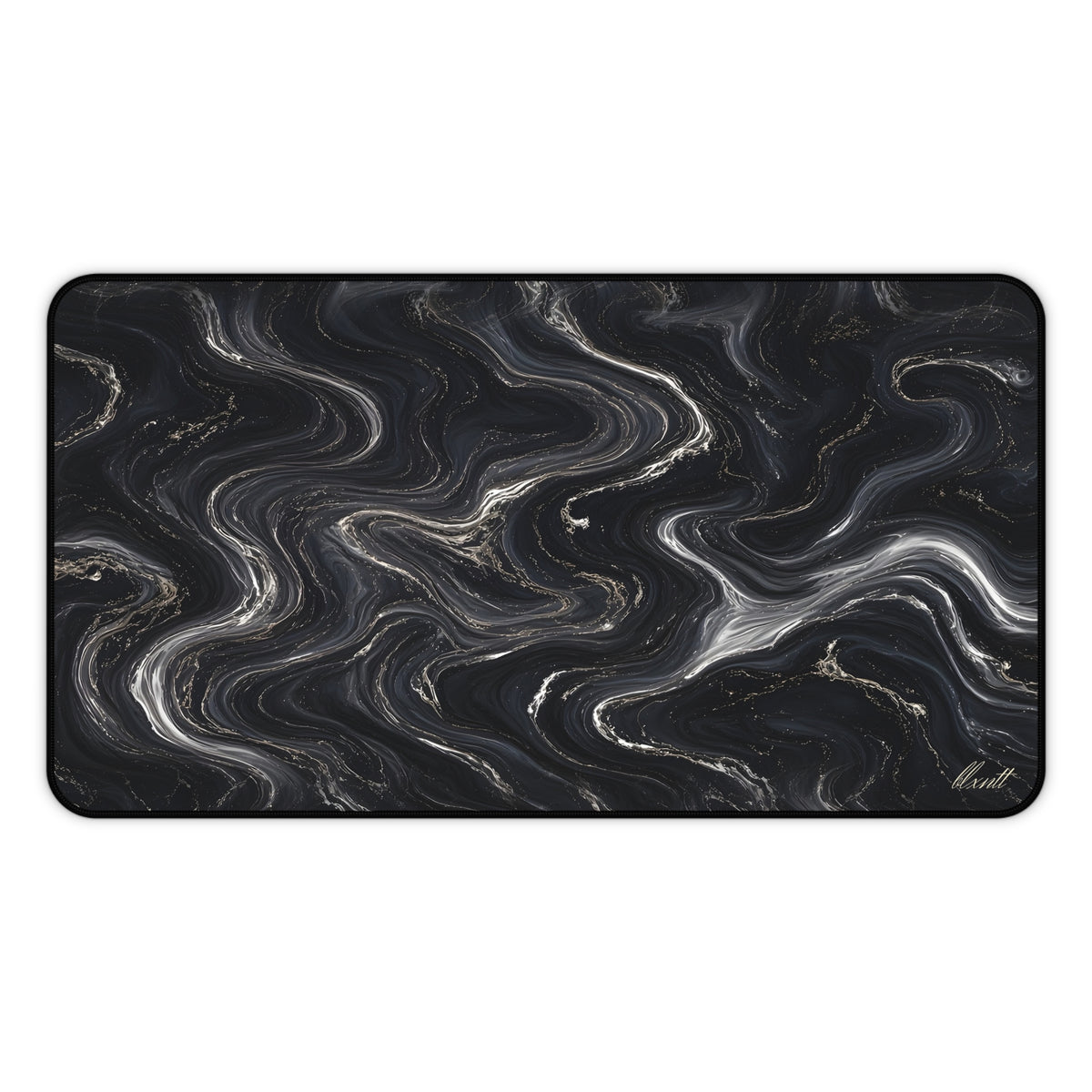Black & Silver Marble Desk Mat