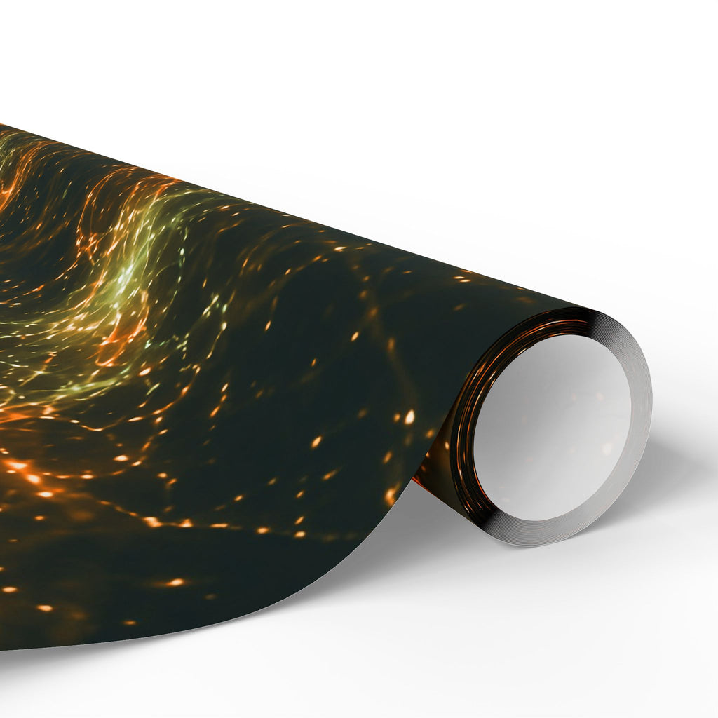 Neon Mycelium - Electric Tangerine Teal Wrapping Paper
