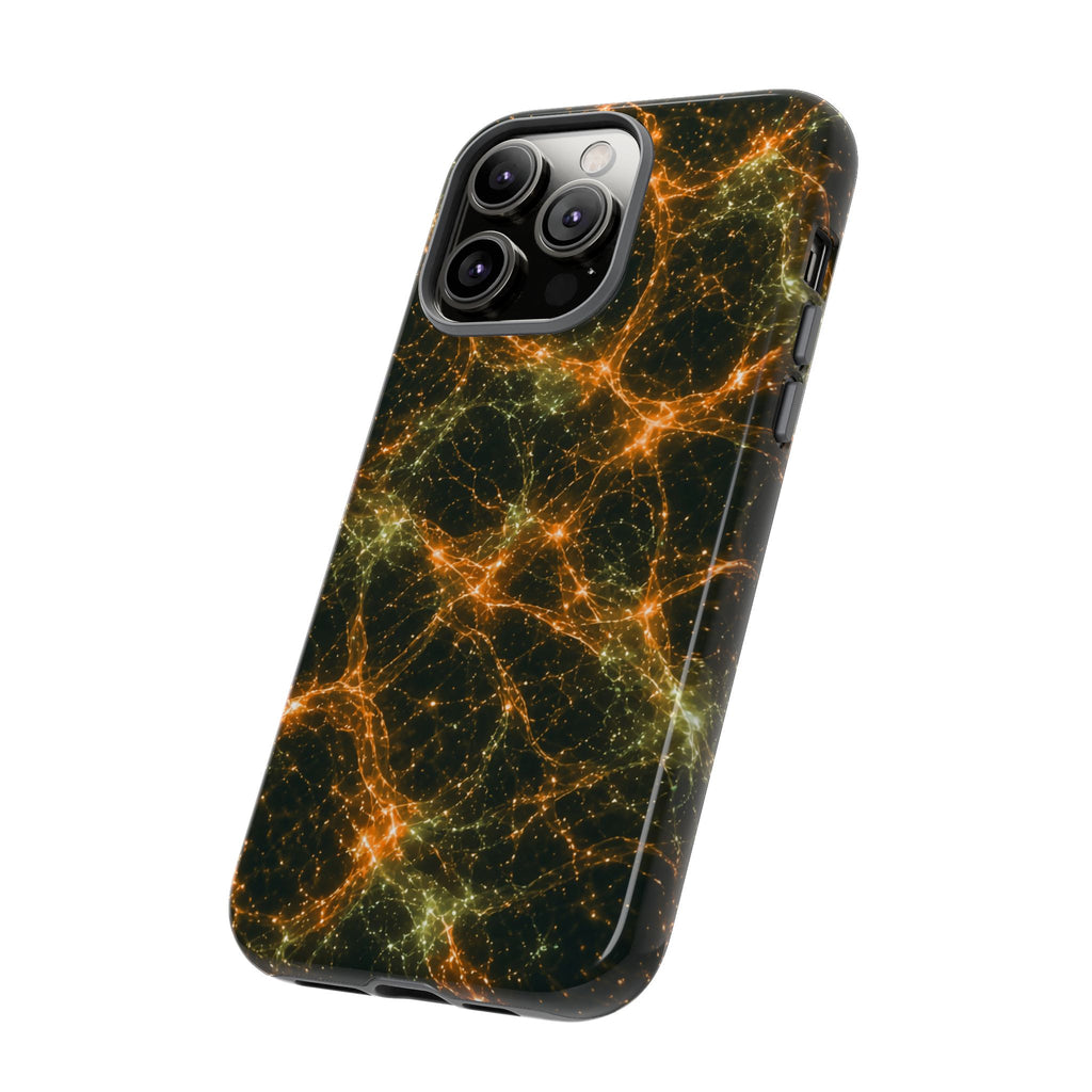 Neon Mycelium - Electric Tangerine Teal Phone Case