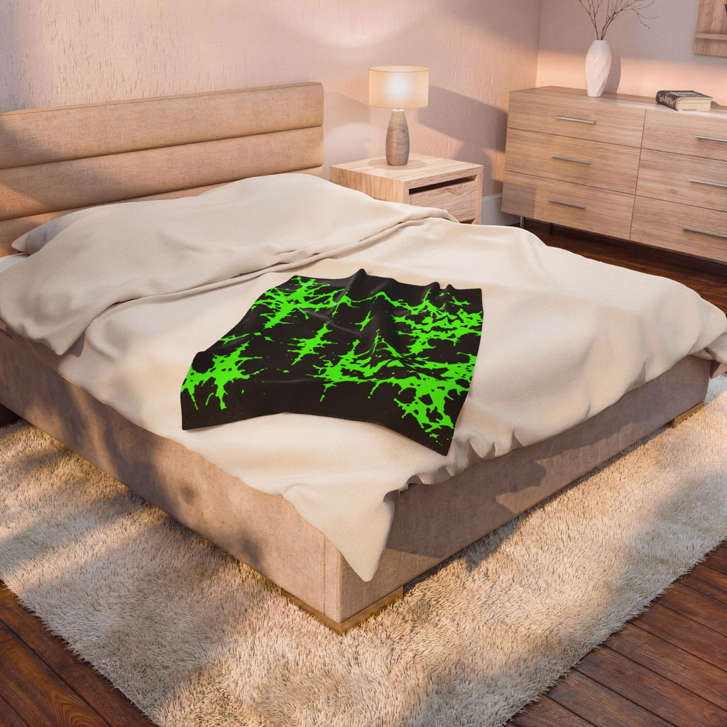 Green Spiderweb Pumpkin Blanket