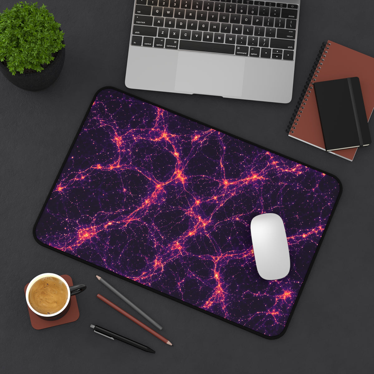 Neon Mycelium - Sunset Synapse Desk Mat