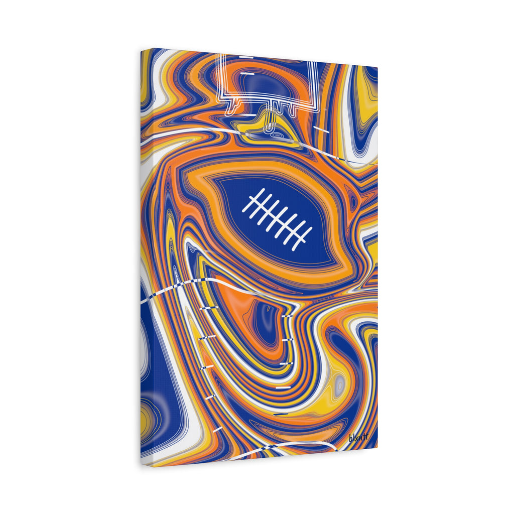 Royal Blue & Yellow Trippy Football Canvas