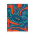 Aqua & Orange Trippy Football Blanket