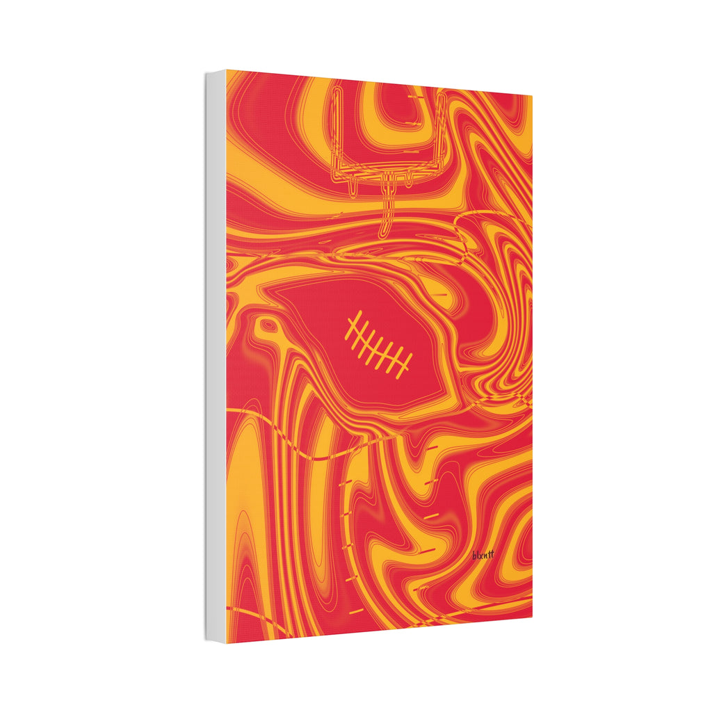 Red & Yellow Trippy Football Glossy Canvas