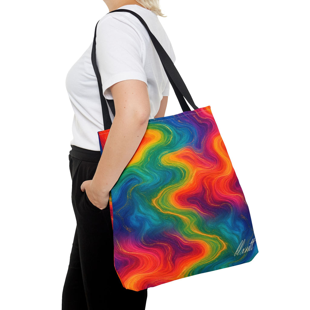 Rainbow Marble Tote Bag