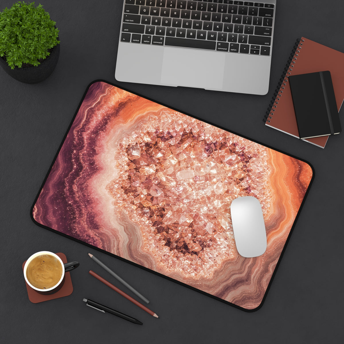 Geode Core - Peach Sorbet Desk Mat