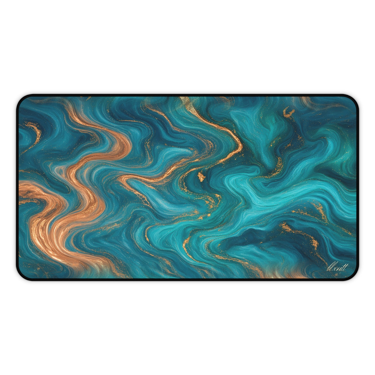 Turquoise & Copper Marble Desk Mat