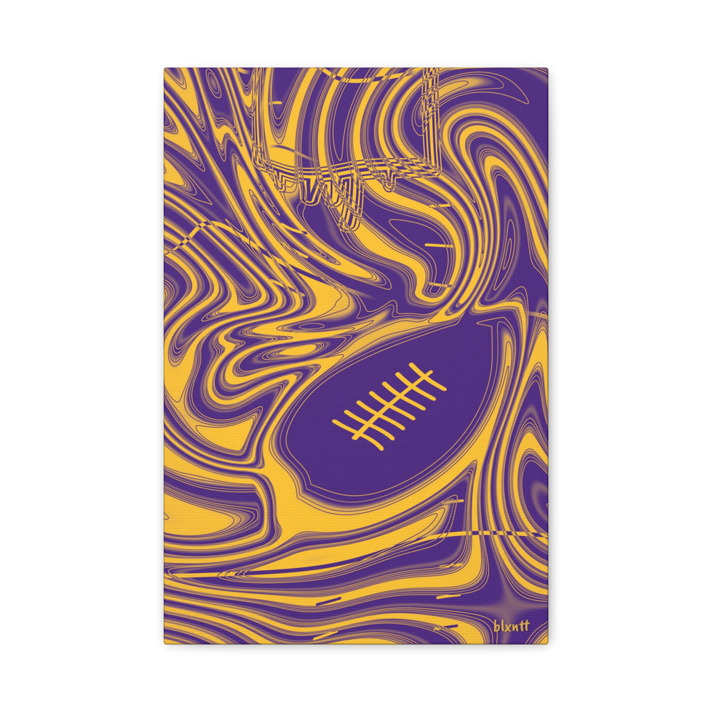 Purple & Gold Trippy Football Canvas