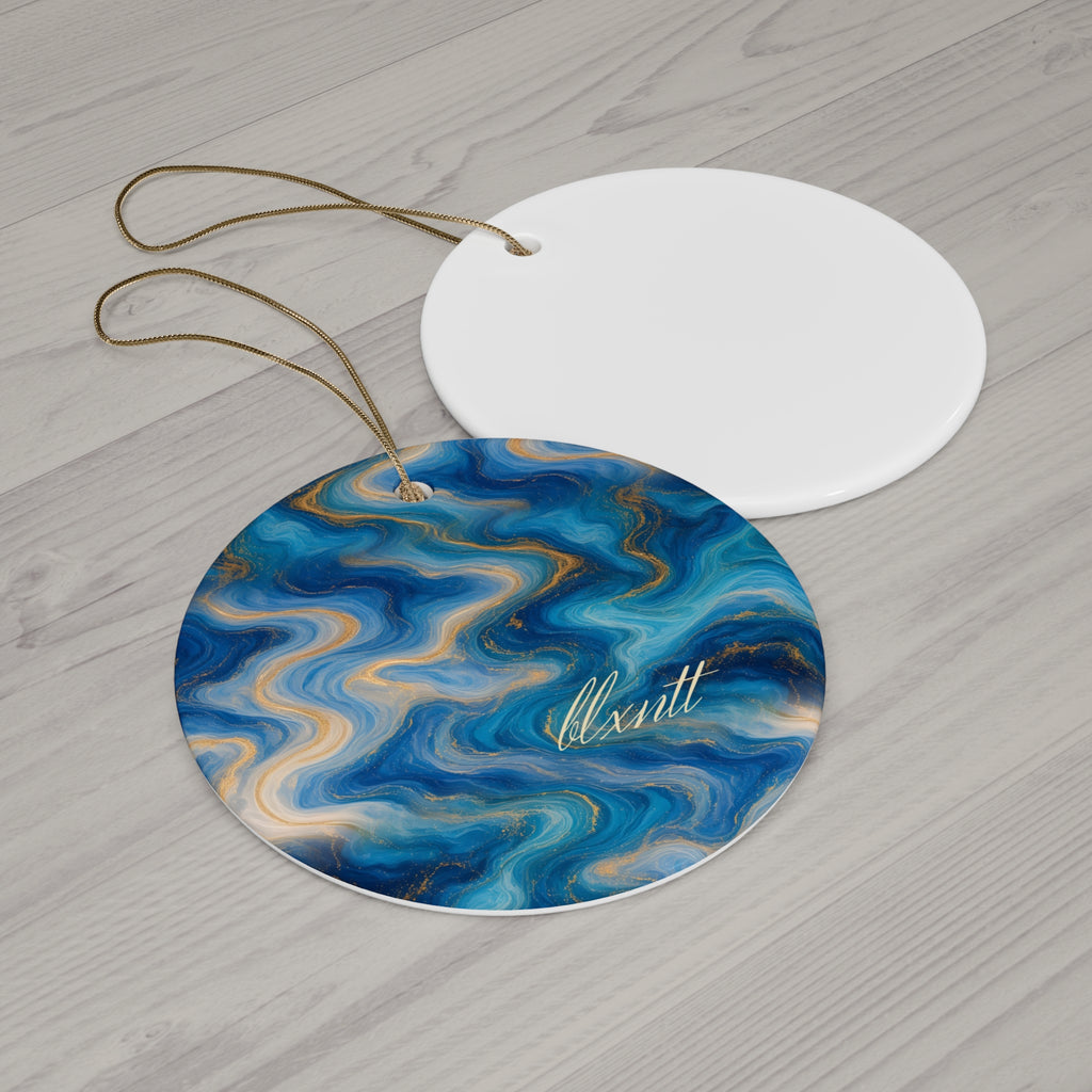 Ocean Blue Marble Ornament