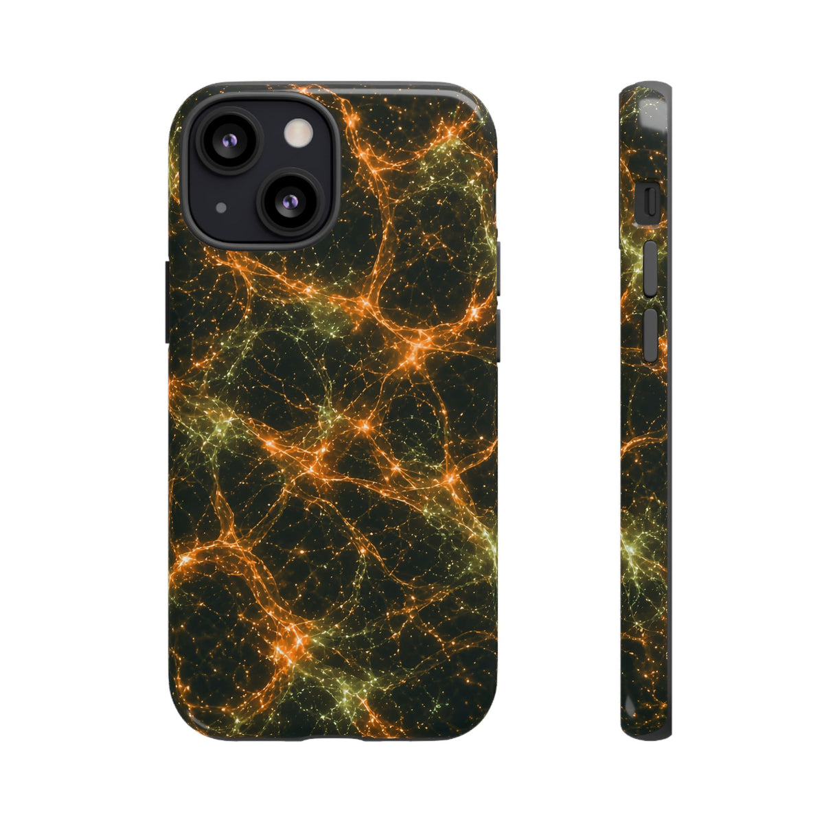 Neon Mycelium - Electric Tangerine Teal Phone Case