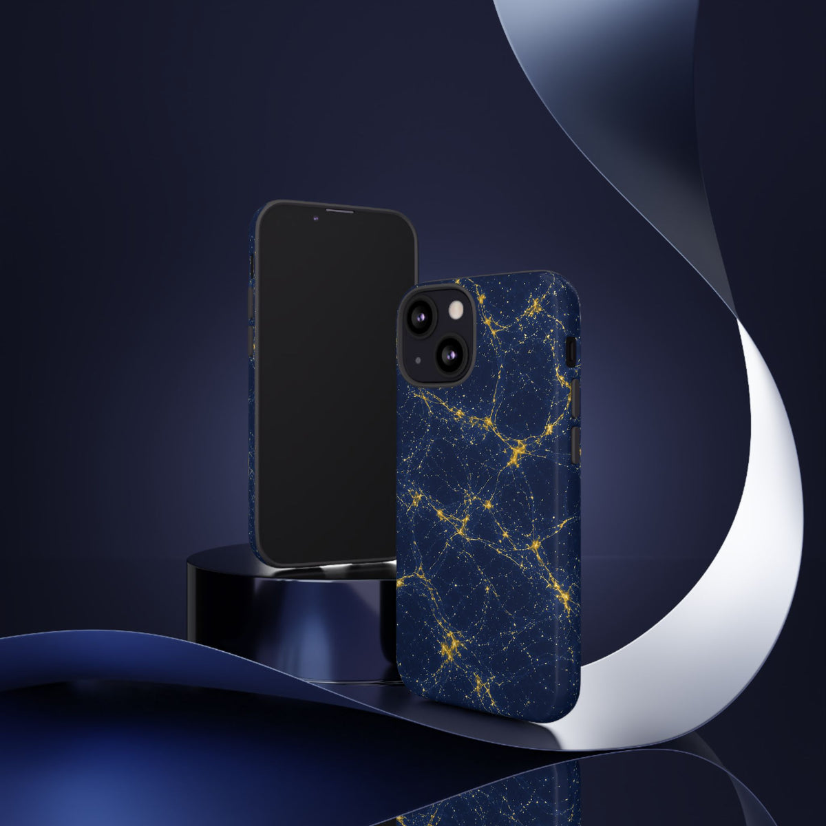 Neon Mycelium - Mustard Navy Phone Case