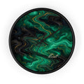 Emerald & Black Marble Wall Clock