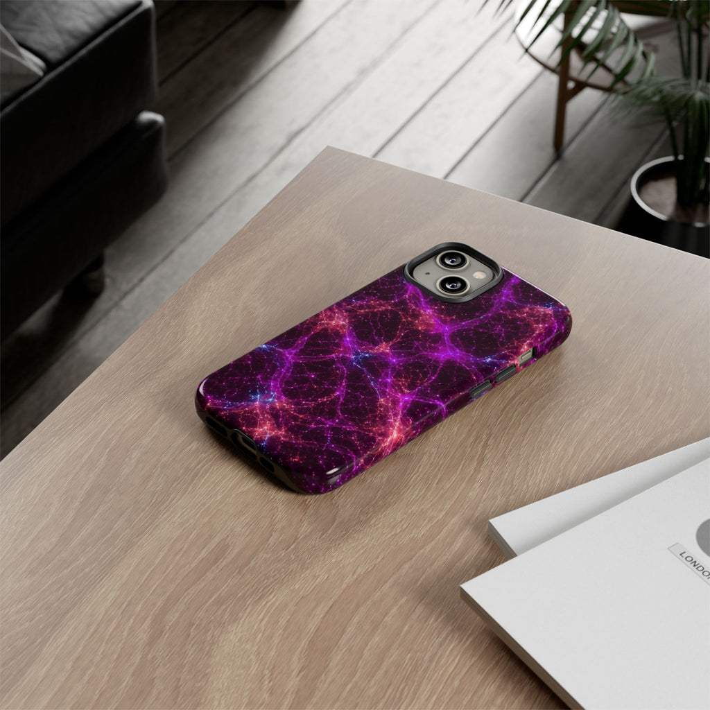 Neon Mycelium - Ember Orchid Phone Case