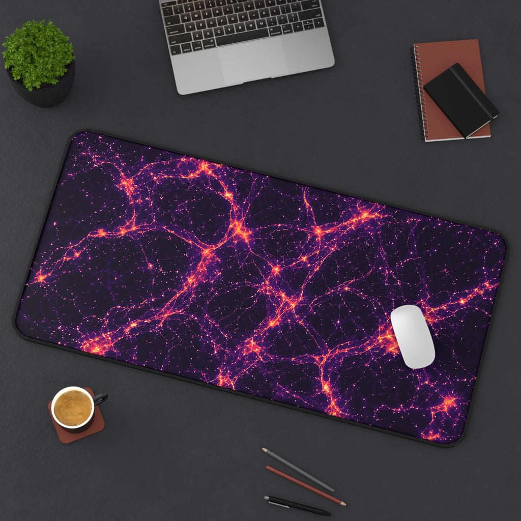 Neon Mycelium - Sunset Synapse Desk Mat