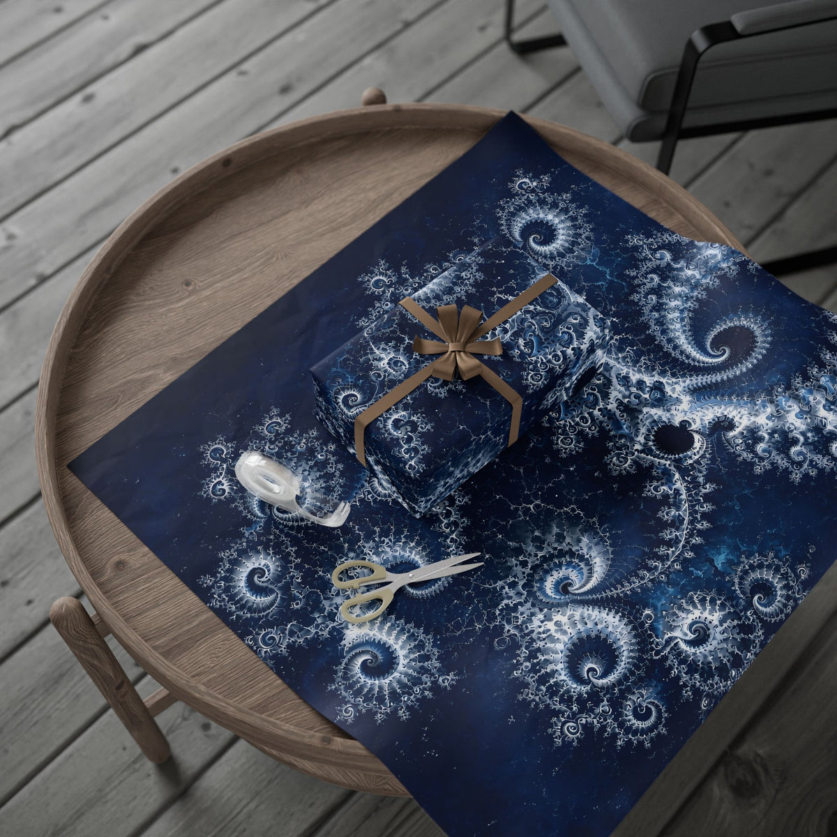 Copper Infinity - Ice Blue & Silver Wrapping Paper
