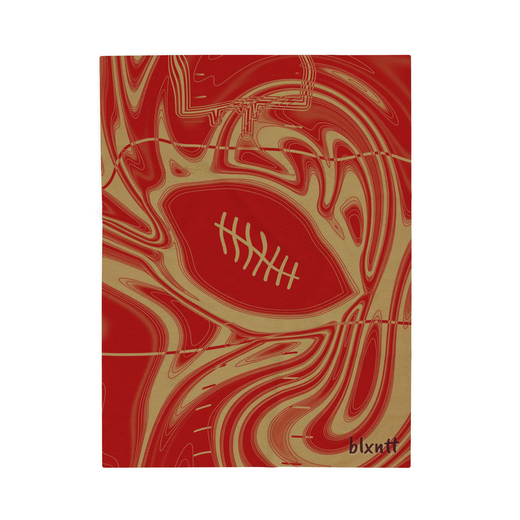 Scarlet & Gold Trippy Football Blanket